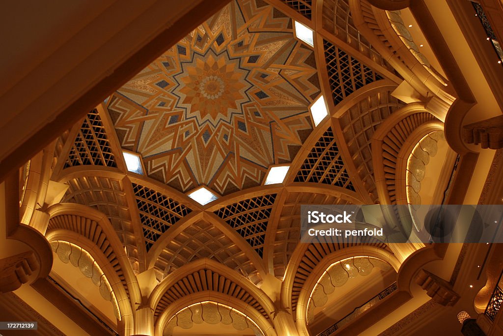 Abu Dhabi Emirates Palace ceiling "An ornate ceiling in the Emirates Palace, Abu Dhabi." Abu Dhabi Stock Photo