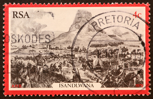 South African postages stamp commemorating the Battle of Isandlwana.