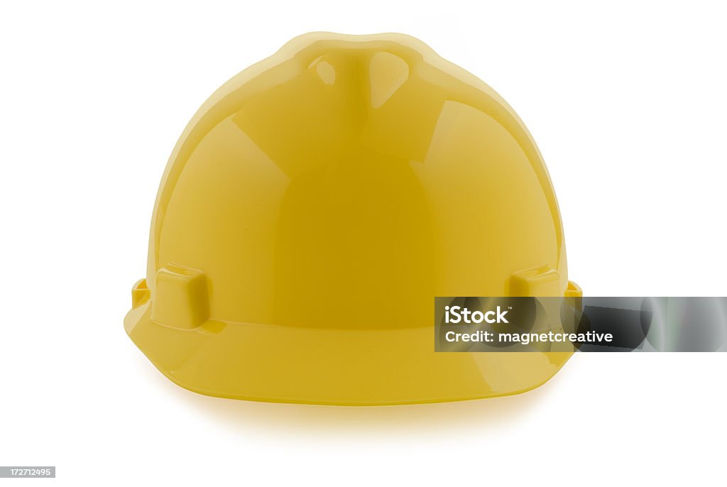 Gelb Schutzhelm Mit Clipping Path - Lizenzfrei Arbeiten Stock-Foto