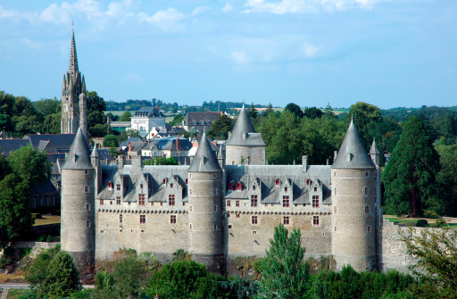 Medieval castle of Trosky on a hill in the forest. Czech Republic