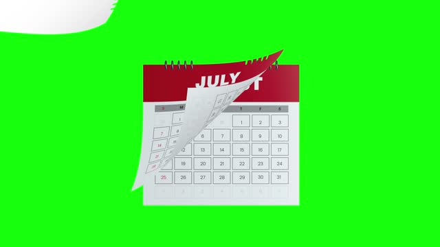 Month only Calendar Page flipping up - 4k Stock Video