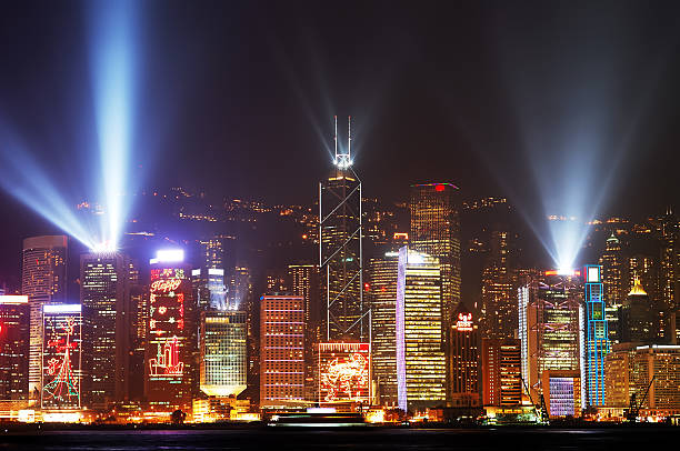 Victoria Harbor and Hong Kong stock photo