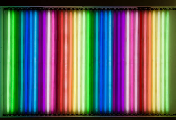 neon rainbow colourful neon tubes background fluorescent stock pictures, royalty-free photos & images