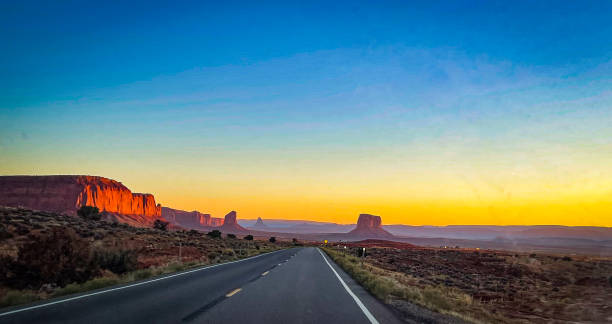 istock Sunset at Monument Valley Utah sunlight reflecting on the mountains 1727133639