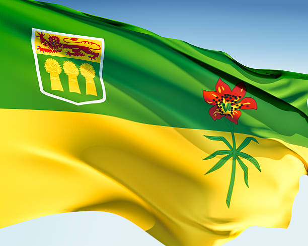 Bandeira de Saskatchewan - foto de acervo