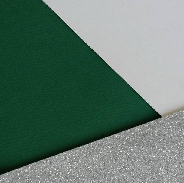 istock Abstract geometric paper background template green, gray, silver colors. Copy space, blank mockup. 1727141476