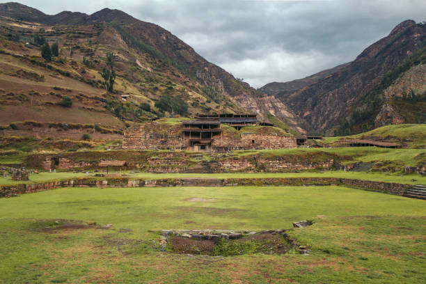 Majestic in Stone: The Complex of Chavin de Huantar stock photo