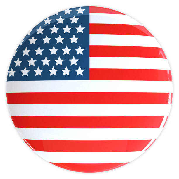 istock 3D USA Flag Button for Election 2008 172714428