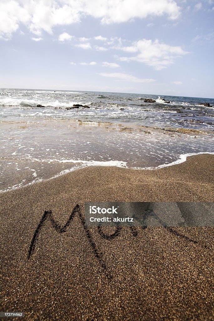 Mutter schriftliche in den sand - Lizenzfrei Abgeschiedenheit Stock-Foto