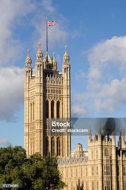 Victoria Tower - Fotografie stock e altre immagini di Architettura - Architettura, Bandiera, Bandiera del Regno Unito