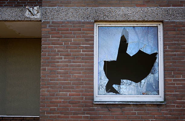Broken glass Broken window pane breaking stock pictures, royalty-free photos & images