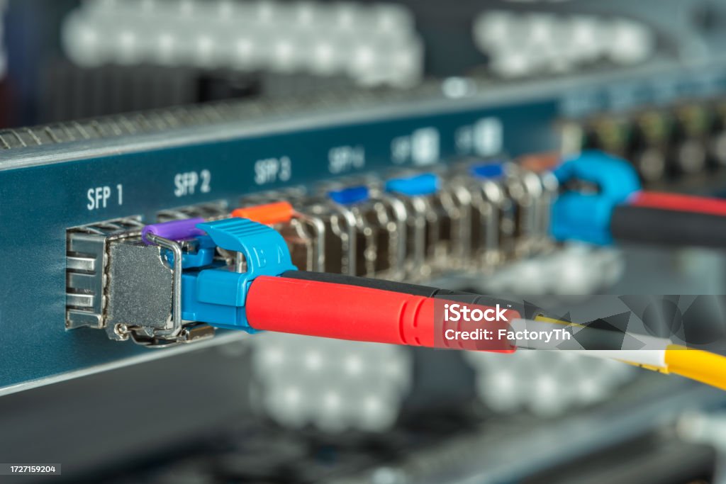 Patch Cable Interface Fiber Optic Patch Cord Connected To Switch Interface Stock Photo ...