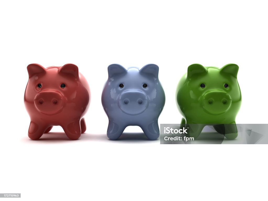 Drei Piggy Banken - Lizenzfrei Drei Gegenstände Stock-Foto