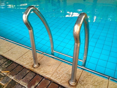 Handrail made of iron pipe with a chrome finish