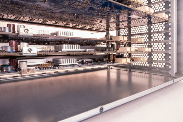 istock Rack mounted electronic equipment close-up 1727160997