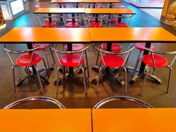 istock Dining table and chairs that can be used by several people 1727165557