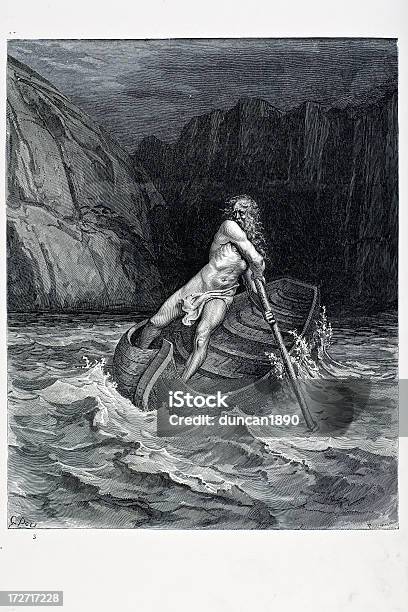 Charon Der Ferryman Of Hell Stock Vektor Art und mehr Bilder von Dante - Italienischer Dichter - Dante - Italienischer Dichter, Flammenmeer, Stich