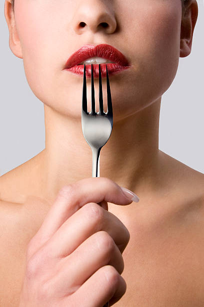 Fork und Lippen – Foto