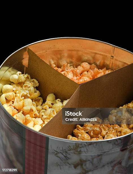 Popcorn Tin Two Stock Photo - Download Image Now - Popcorn, Can, Tin