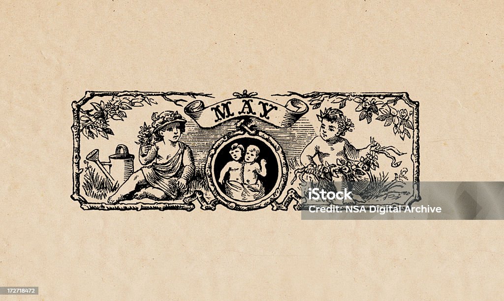 Maggio/Gemini - Illustrazione stock royalty-free di Gemelli - Segno zodiacale (aria)