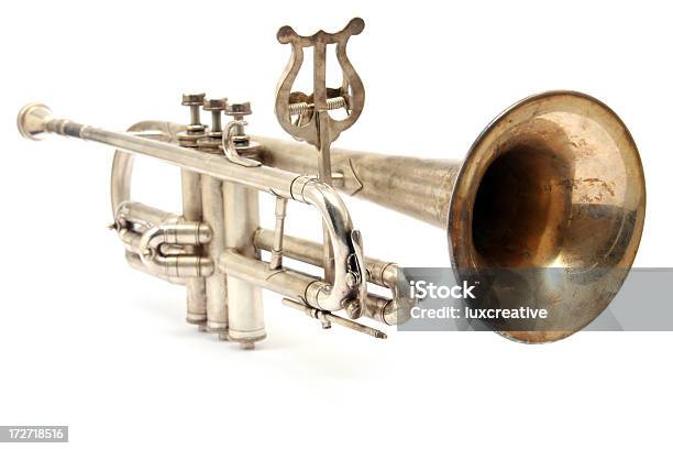Antique Trumpet Stock Photo - Download Image Now - Antique, Brass Instrument, Arts Culture and Entertainment