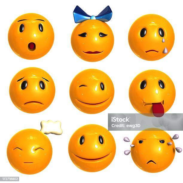 Emoticons Stockfoto und mehr Bilder von Emoticon - Emoticon, Kugelform, Besorgt