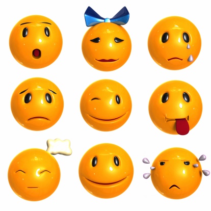 3d render.  Emoticons isolated on white background.