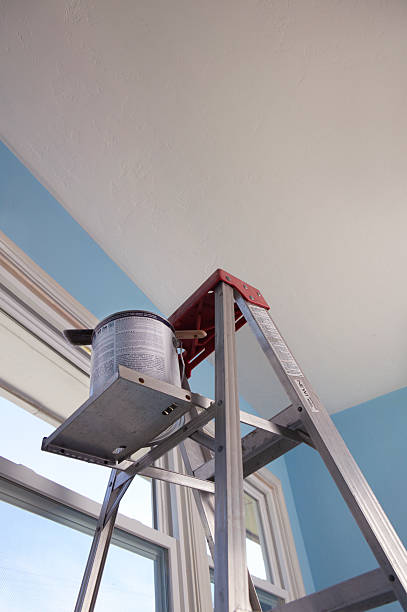 istock Paint can on aluminum ladder in bedroom 172718819