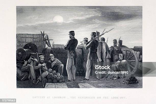 I Difensori Di Lucknow - Immagini vettoriali stock e altre immagini di 1850-1859 - 1850-1859, Acquaforte, Antico - Vecchio stile