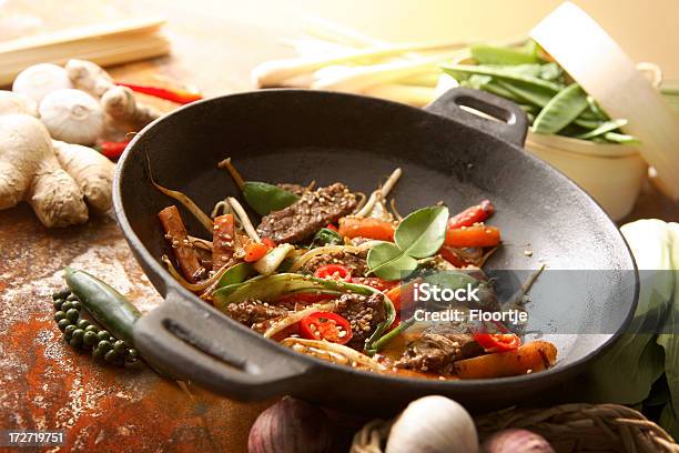 Asian Immagini Mescolare Fritto Di Carne E Verdure In Wokpan - Fotografie stock e altre immagini di Manzo