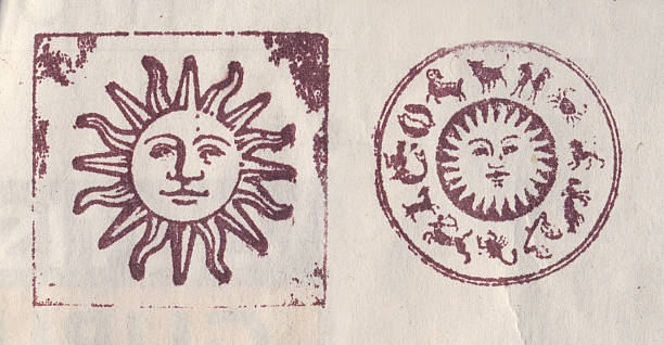 High detailed scan of old stamped letterpress images.