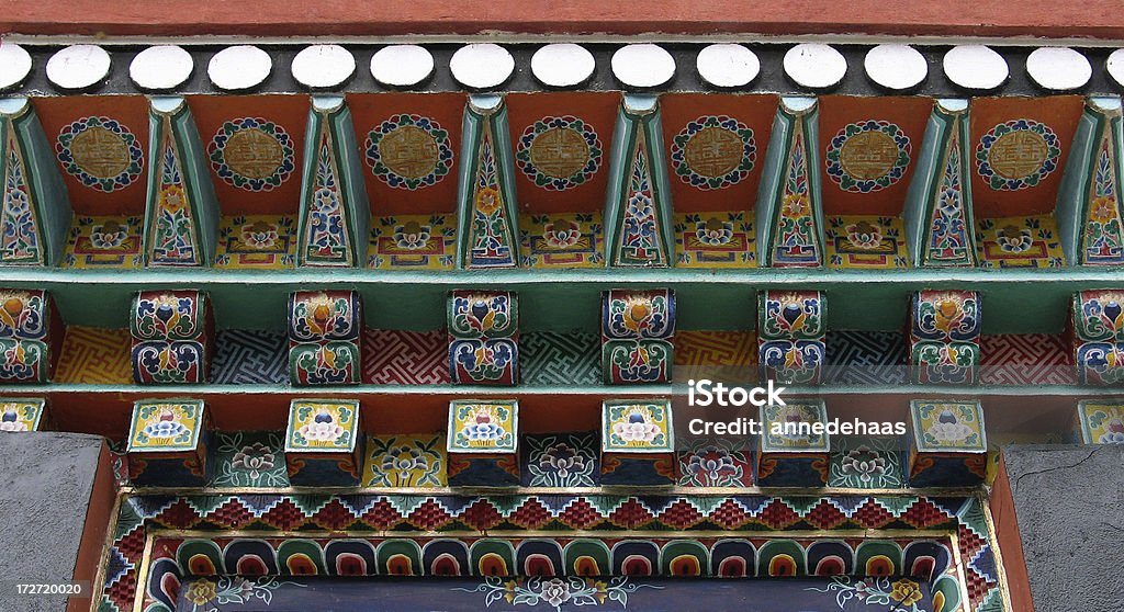 Mosteiro de Detalhes arquitetónicos do Tibete - Royalty-free Arco - Caraterística arquitetural Foto de stock