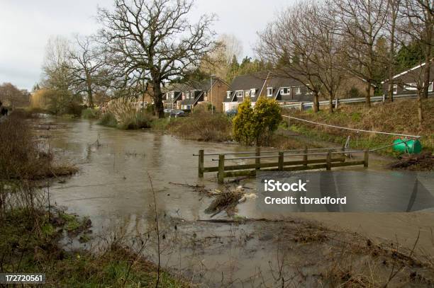 Flooding River Bursts Its Banks In Gloucestershire England Stock Photo - Download Image Now