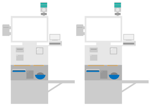 ilustrações, clipart, desenhos animados e ícones de ilustração de imagem do semi-self checkout - national cash register