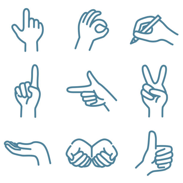 Vector illustration of hand sign icon  set. Vector illustration of hand sign icon  set. 書く stock illustrations