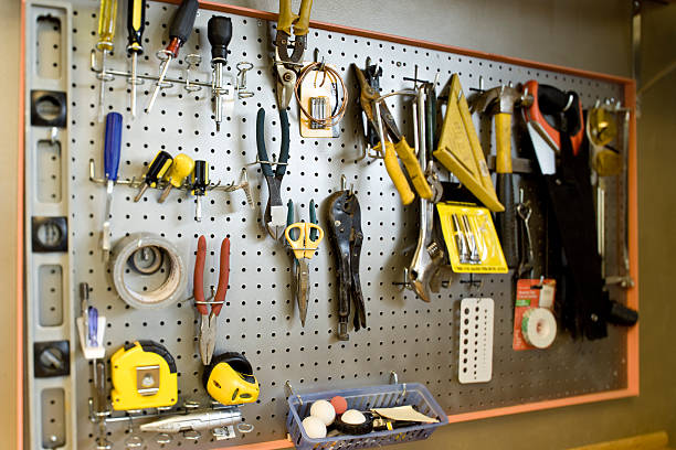 Tools in the garage stock photo