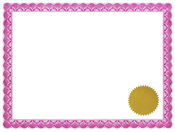 istock Pink certificate with gold seal 172721143
