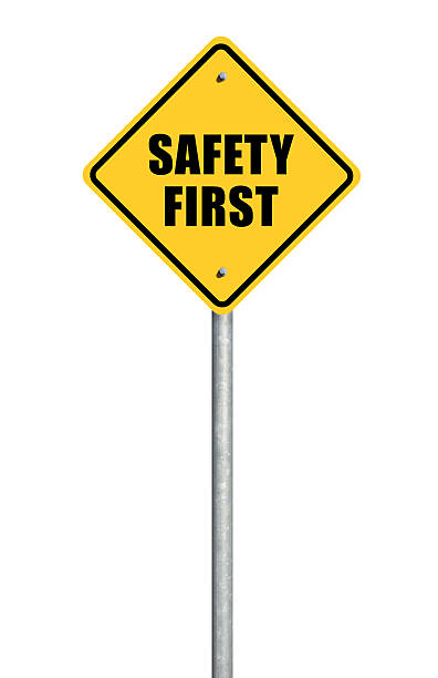 Safety First Road Sign stock photo