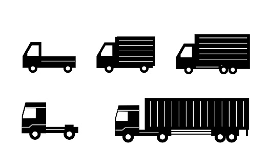 Clip art of large truck silhouet.