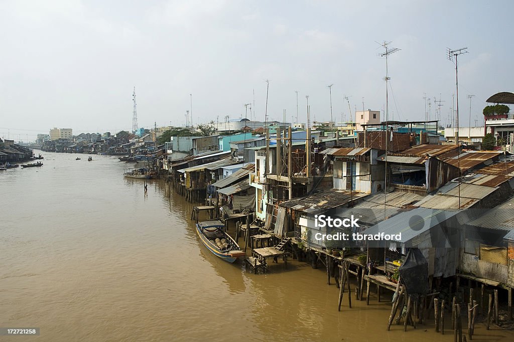 The Rzeka Mekong, Wietnam w moim Tho - Zbiór zdjęć royalty-free (Bieda - Problem społeczny)