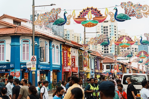 singapore, Singapore – October 01, 2023: The Little India Soul Slaughter Festival, Diwali in Singapore