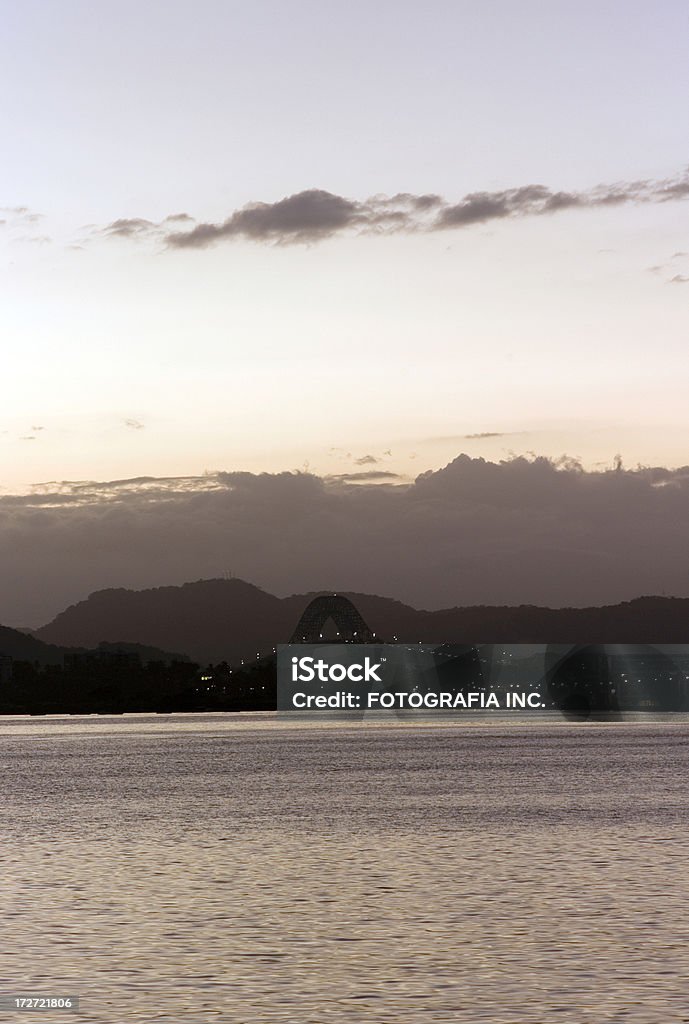 Tramonto sul Canale di Panama - Foto stock royalty-free di Acqua