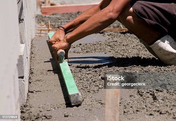 Livellamento Calcestruzzo - Fotografie stock e altre immagini di Calcestruzzo - Calcestruzzo, Pavimento, Liscio