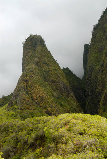 de iao agulha - maui iao valley state park hawaii islands mountain imagens e fotografias de stock