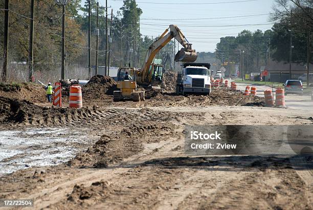 Fase De Estrada Construction Excavation - Fotografias de stock e mais imagens de Texas - Texas, Construção de Estrada, Indústria de construção