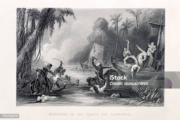 Massacre Dans Les Bateaux De Cawnpore Vecteurs libres de droits et plus d'images vectorielles de Culture indienne d'Inde - Culture indienne d'Inde, Famille, Guerre