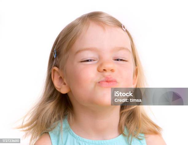 Smooch Stock Photo - Download Image Now - 4-5 Years, Blond Hair, Cheerful