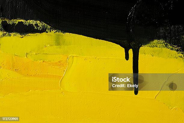Tło Malowane Żółty Sztuka Tło - zdjęcia stockowe i więcej obrazów Żółty - Żółty, Czarny kolor, Abstrakcja