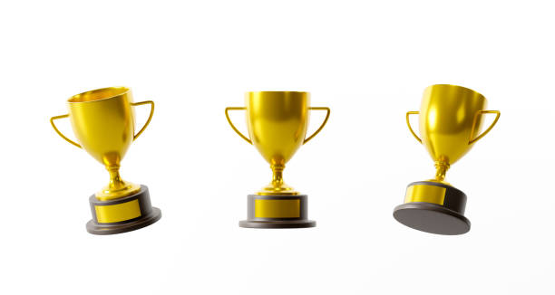 istock gold trophy cup isolated on white background. 1727240323