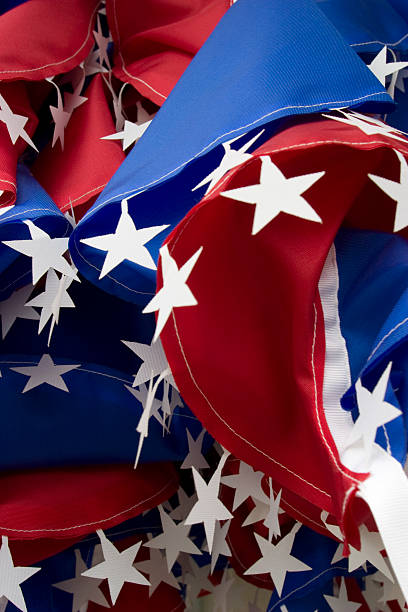 istock Red, White and Blue Banners With Stars, Patriotic, Background 172724126